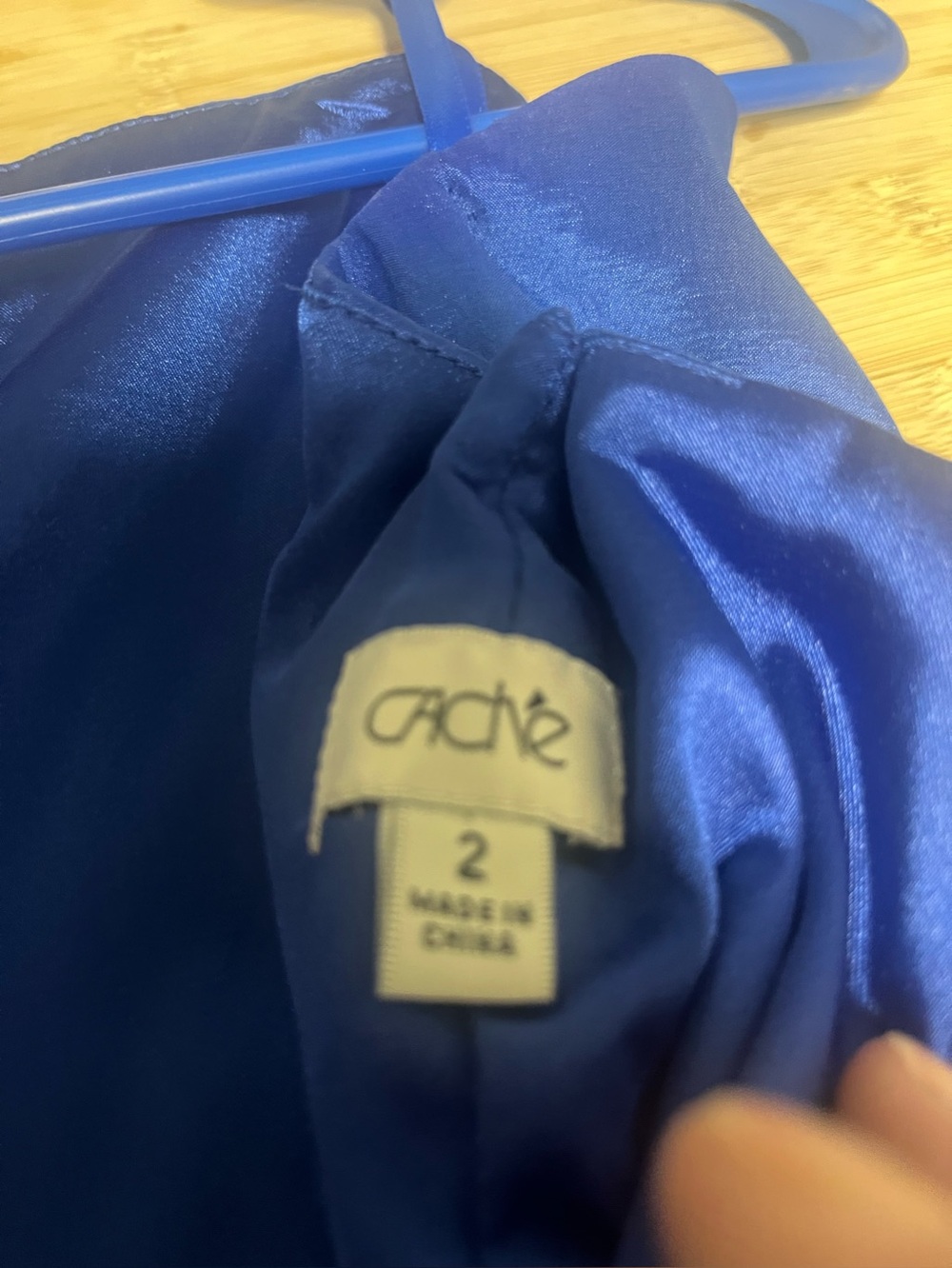 Cache Strapless Cobalt Blue Cocktail Dress with Floral Detail - Picture 3 of 3